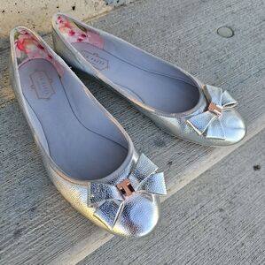 Ted Baker Silver Immet Ballet Flats